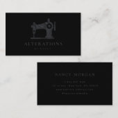 Zwart Glitter Naaimachine Visitekaartje (Voorkant / Achterkant)