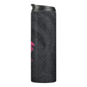 Zwart Glitter Roze Lippen Thermosbeker (Geroteerd rechts)