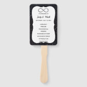 Zwart Glitter Silver Infinity Trouwprogramma Fans Handwaaier (Voorkant)