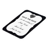 Zwart glitter zwart hart bespaart de datum magneet (Linkerzijde)