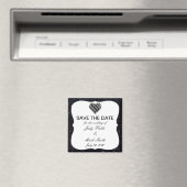 Zwart glitter zwart hart bespaart de datum magneet (Insitu (Vaatwasser))