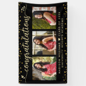 Zwart Gold Afstuderen 3 Foto modern script Spandoek (Verticaal)