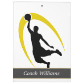 Zwart Gold Basketball Persoonlijk Klembord (Achterkant)