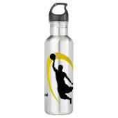 Zwart Gold Basketball Persoonlijk Waterfles (Voorkant)