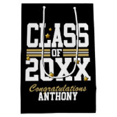 Zwart|Gold-dockingklasse Jaar Medium Cadeauzakje (Achterkant)