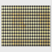 zwart & Gold Harlequin Pattern Cadeaupapier (Vlak)