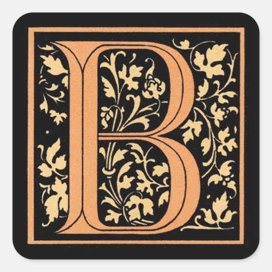  zwart/Gold Letter "B" — Sticker (Voorkant)