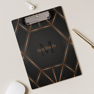 Zwart Gold Luxe Abstract minimaal Klembord