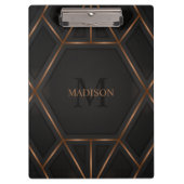 Zwart Gold Luxe Abstract minimaal Klembord (Voorkant)