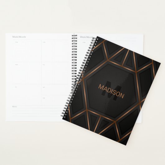 Zwart Gold Luxe Abstract minimaal Planner (Display)
