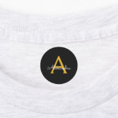 Zwart Gold Modern Script Girly Monogram Naam Labels (Aangebracht)