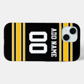 Zwart Gold Team Jersey - Aangepaste naam en nummer Case-Mate iPhone Case (Achterkant (horizontaal))