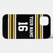 Zwart Gold White Team Jersey Case-Mate iPhone Case (Achterkant (horizontaal))