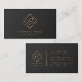 Zwart Golden Elegant Visitekaartje (Voorkant / Achterkant)