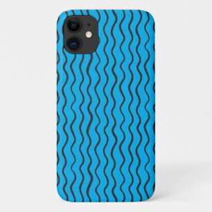 zwart golvend abstract lijnpatroon iPhone 11 hoesje