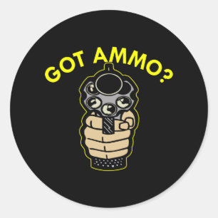 Zwart Got Ammo Pistol Ronde Sticker