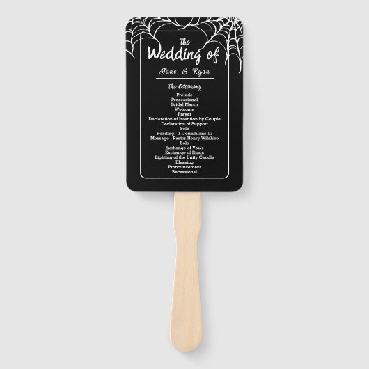 Zwart Gothic HalloWedding Programma Hand Fan Handwaaier (Voorkant)