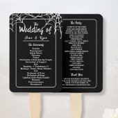 Zwart Gothic HalloWedding Programma Hand Fan Handwaaier