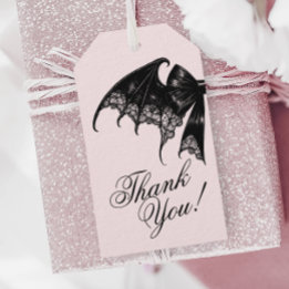 Zwart Gotisch Baby shower Favor Tags Cadeaulabel
