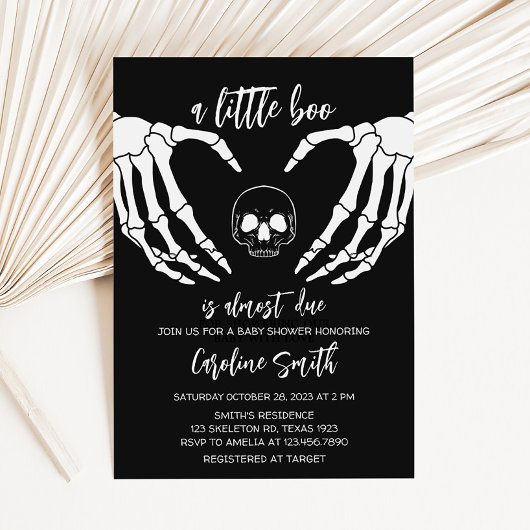 Zwart Gotisch Baby shower Kaart