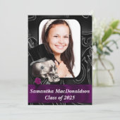 Zwart Gotisch foto afstuderen Kaart (Staand voorkant)