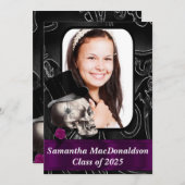 Zwart Gotisch foto afstuderen Kaart (Voorkant / Achterkant)