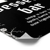 Zwart Gotisch Halloween Skeleton Dessert Bar Teken Poster (Hoek)