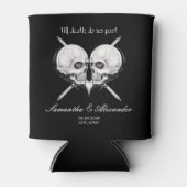 Zwart Gotisch Skelet Schedel Hart Wedding Blikjeskoeler (Voorkant)