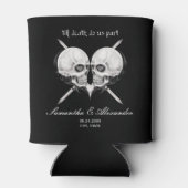 Zwart Gotisch Skelet Schedel Hart Wedding Blikjeskoeler (Achterkant)