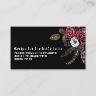 Zwart gotisch  Vrijgezellenfeest delen een recept Informatiekaartje