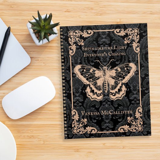  Zwart Gotische  Moth Custom Naam Planner