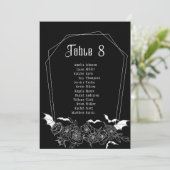 Zwart Gotische Tafel Nummer Trouwstoel Kaart (Staand voorkant)
