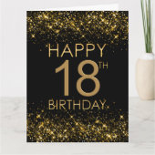 Zwart Goud 18e Verjaardag Kaart (Voorkant)