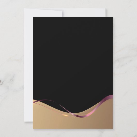 Zwart Goud 18e Verjaardagsfeest Uitnodiging (Achterkant)