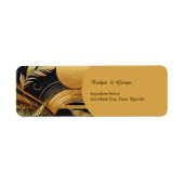  zwart goud 1920s bruiloft etiket (Voorkant)