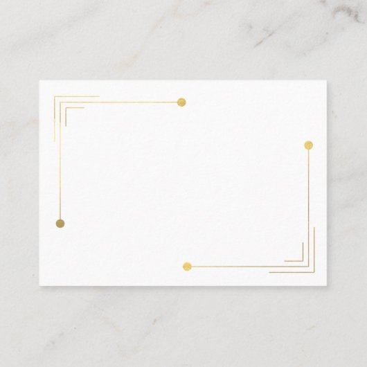 Zwart Goud 1920s Deco Mini Bruiloft Save the Dates Visitekaartje (Achterkant)