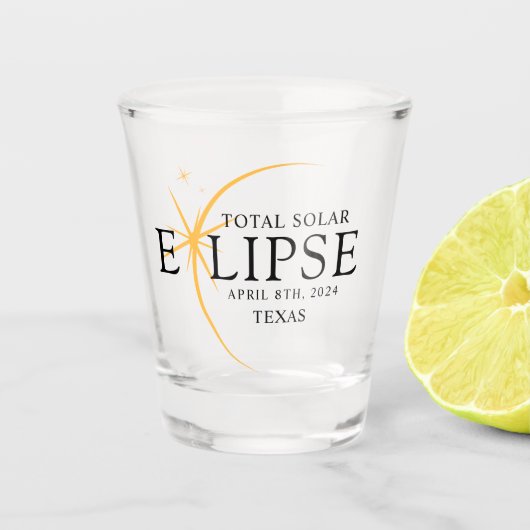 Zwart & Goud 2024 Custom State Totale Zonneverduis Shot Glas (Voorkant)