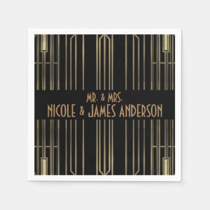 Zwart & Goud 20'er jaren Art Deco Gatsby Trouw à l Servet
