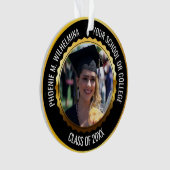 Zwart & Goud 2 Foto Afstuderen Klasse van 2024 Ornament (voorkant)