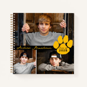 Zwart & Goud 3 Foto Paw Afstuderen Guestbook Notitieboek