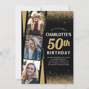 Zwart goud 3 Fotofilm Glitter Elke dag van de dag Kaart