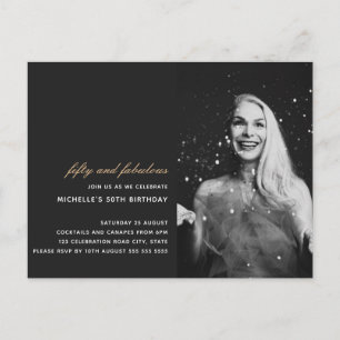 Zwart Goud 50 en Fabulous Art Deco Foto 50e Briefkaart