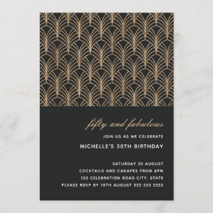 Zwart Goud 50 en Fabulous Art Deco Foto 50e Kaart