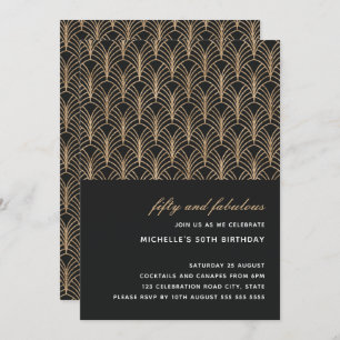 Zwart Goud 50 en Fabulous Art Deco Foto 50e Kaart