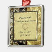 Zwart & Goud 50e Bruiloft Jubileum Ornament (Links)