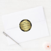 Zwart, Goud 50e Bruiloft Jubileum Sticker (Envelop)