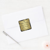 Zwart, Goud 50e Bruiloft Jubileum Sticker 2 (Envelop)