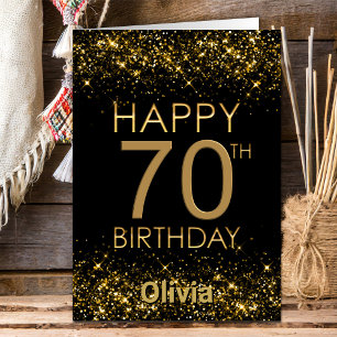 Zwart Goud 70e Verjaardag Kaart