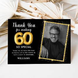 Zwart Goud 80e Verjaardag voor Volwassenen Fotouit Kaart