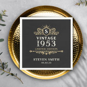 Zwart Goud Aangepast Jaar 1953 70ste Verjaardag Servet